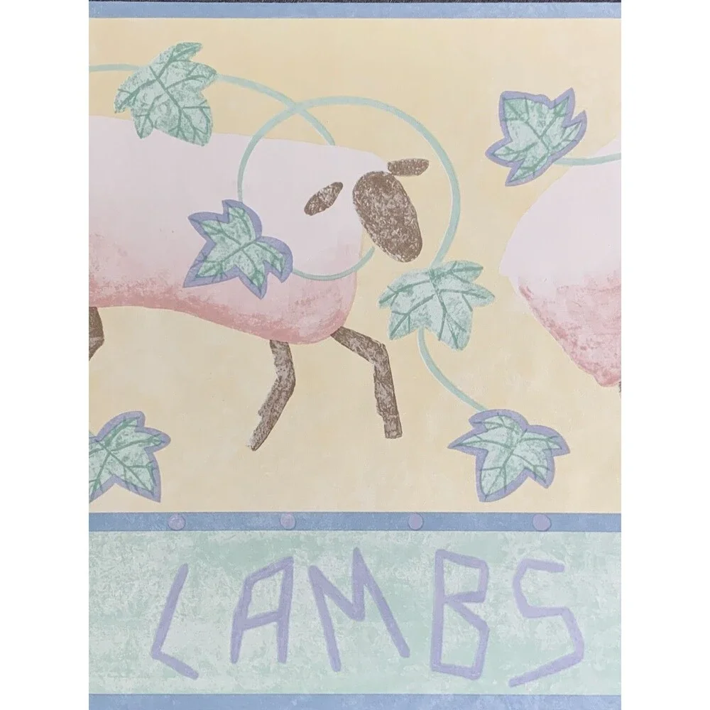 Little Lambs Love Ivy Wallpaper Border by Imperial